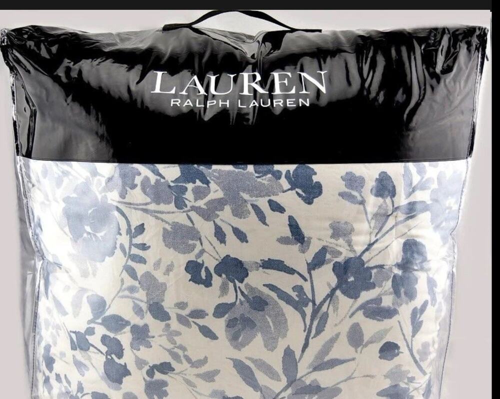 Ralph Lauren Ada Floral FULL / QUEEN Comforter & Pillowshams Set Blue Cream